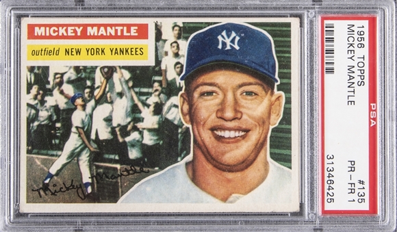 1956 Topps #135 Mickey Mantle – PSA PR-FR 1